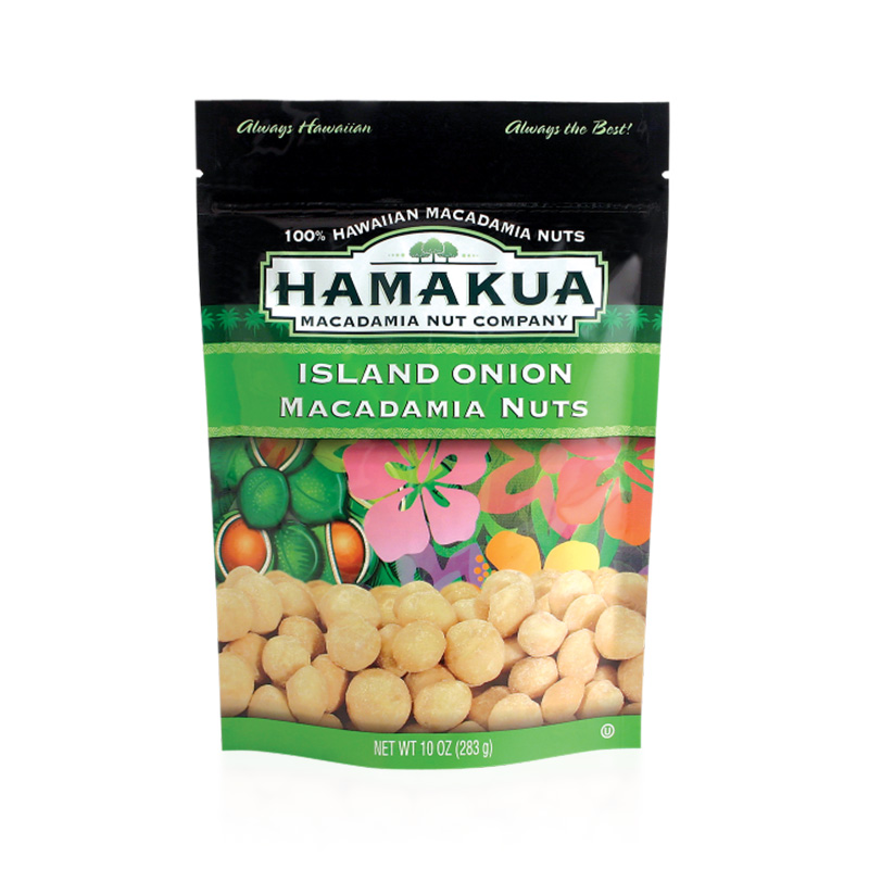 Island Onion Macadamia Nuts 10oz Pouch, Hāmākua Macadamia Nut Company